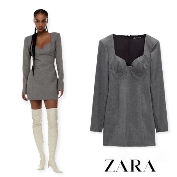 Zara Dresses & Skirts - ZARA | Gray | SHORT FITTED DRESS
